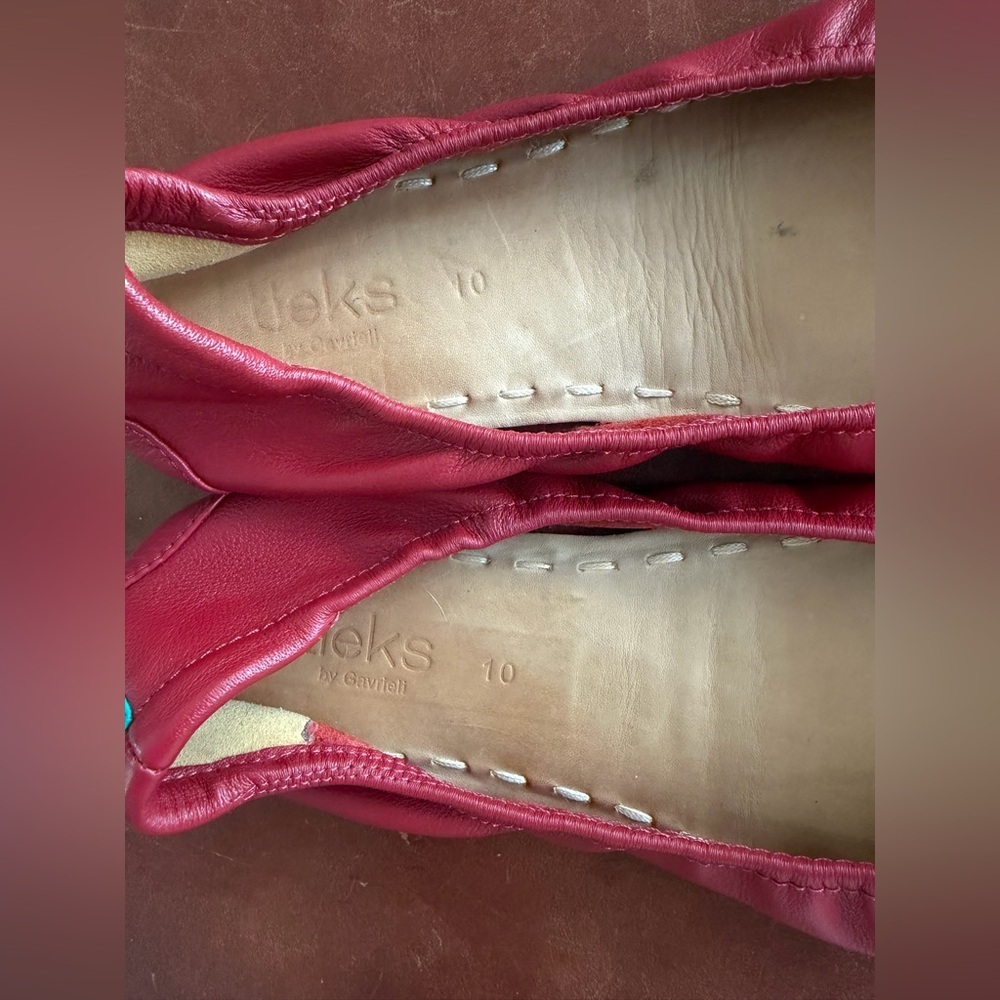 Tieks Red Leather Ballet Flats 10 - Picture 10 of 10